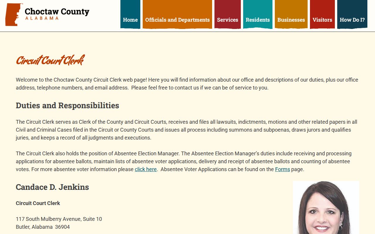 Choctaw County Circuit Court arrest case record contact